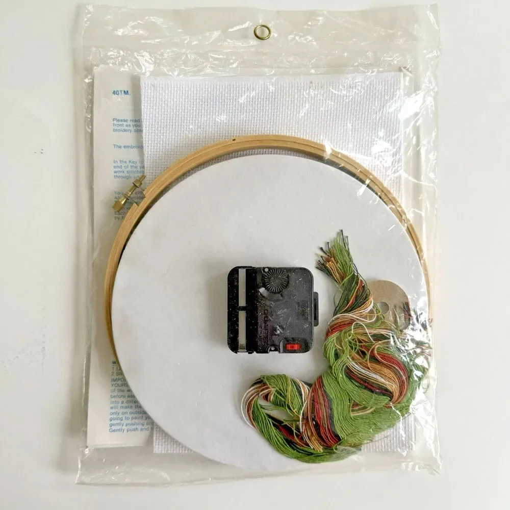 Cottagecore Cross Stitch Clock Kit 2043 Vine Covered Cottage Granny Kitchen NEW